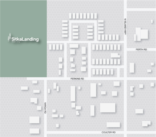 Sitka Landing location map — 2100 Perkins Rd, Campbell River, BC