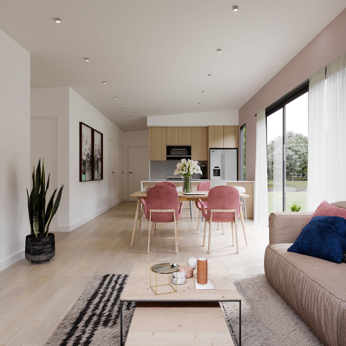 Sonora interior rendering — living