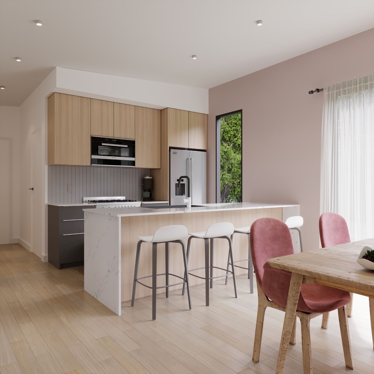 Sonora interior rendering — kitchen